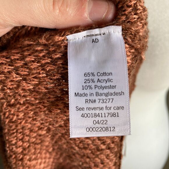 Sonoma Brown Flower Power Hippie Boho Knit Sweater, Sz M Coquette half sleeves - Picture 10 of 10